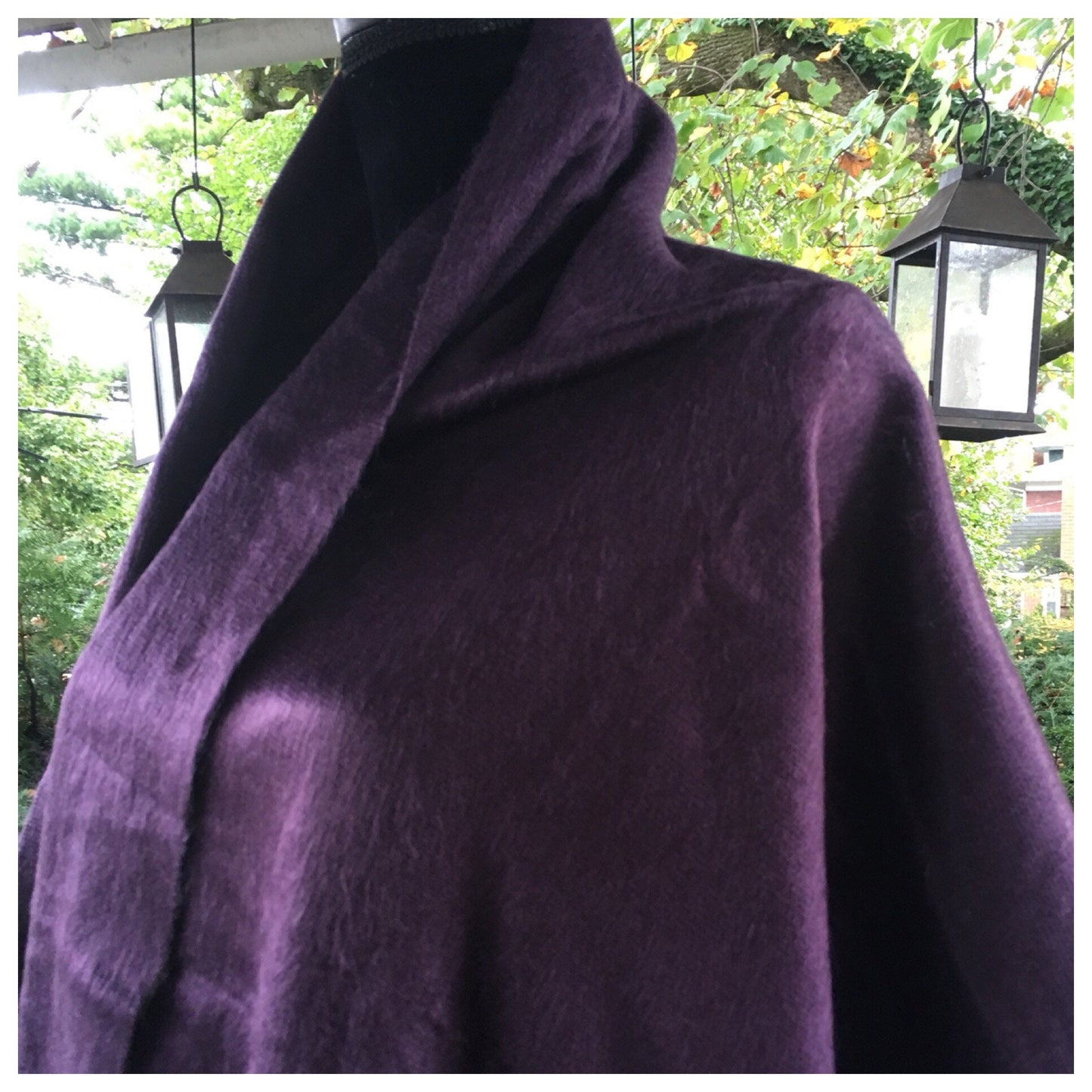 Alpaca Wool Shawl Purple Reversible Ultra Soft Wrap Small Batch Artisan Made Large Woven Scarf or Stole With Fringe. 25in x 70in