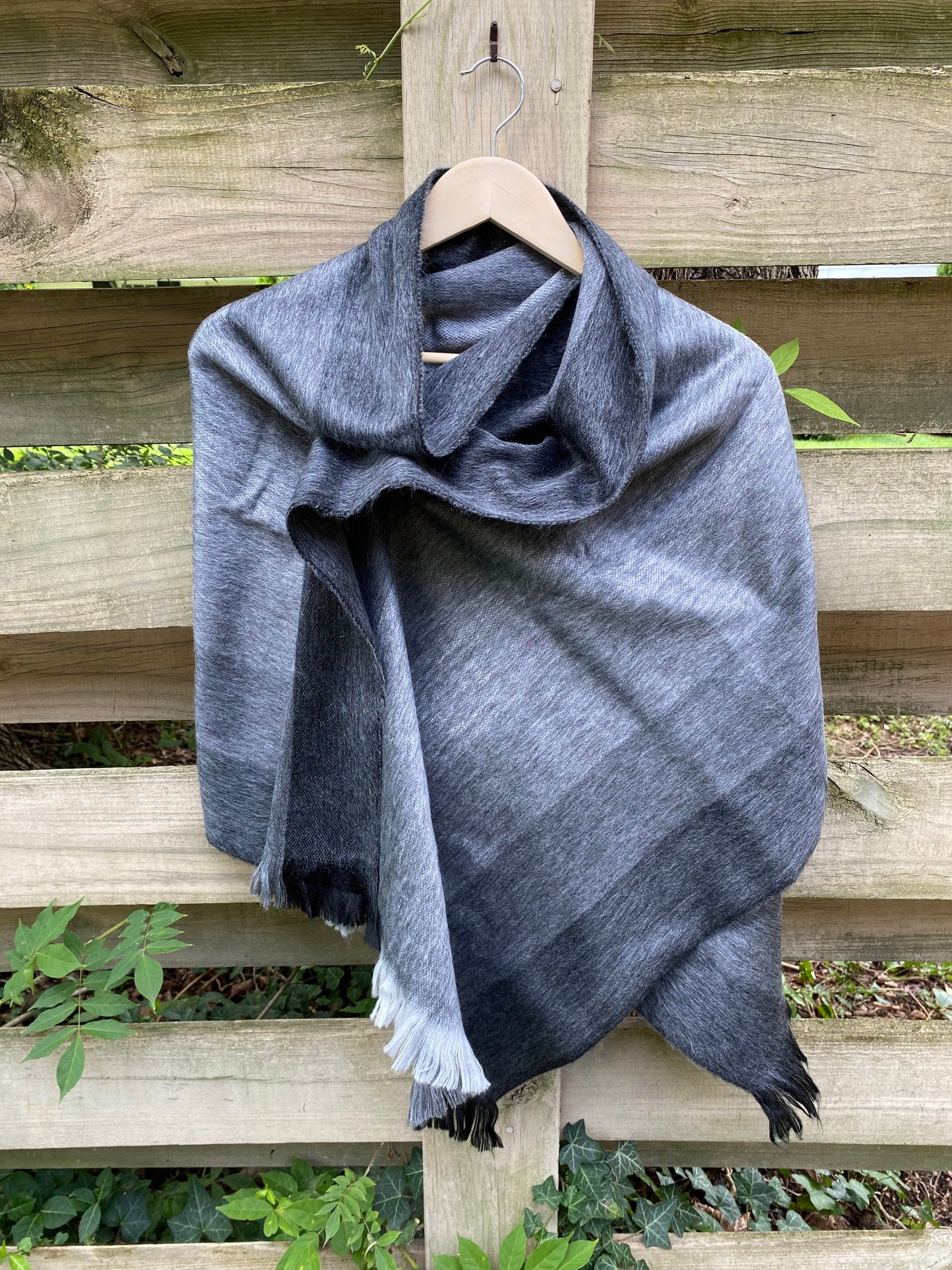 Alpaca Shawl Multicolor Dark grey To light Grey