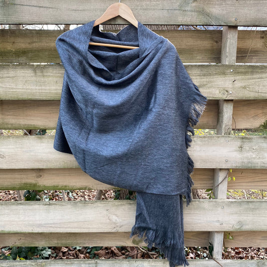 Alpaca Shawl Grey or Gray - Scarf