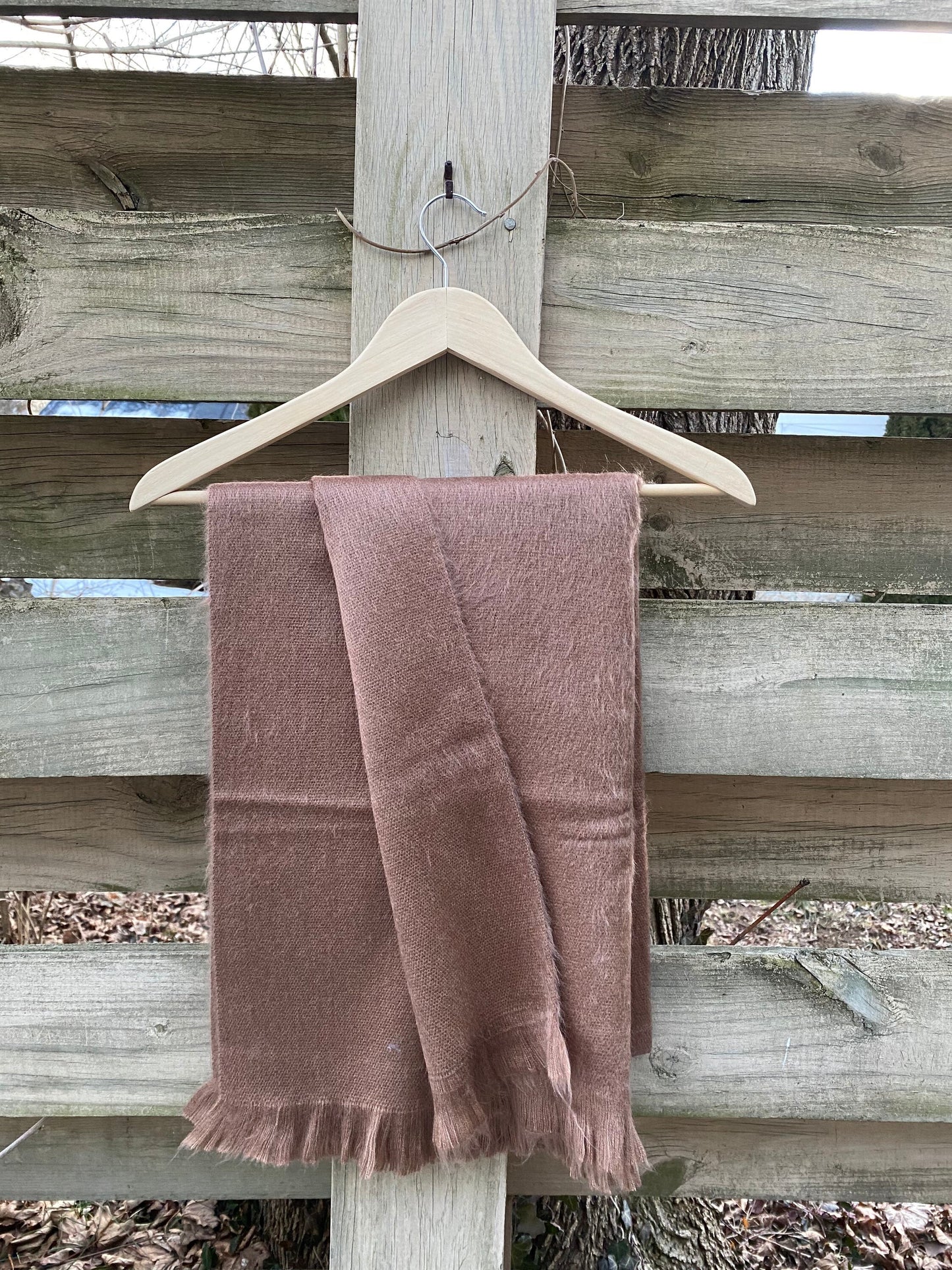 Alpaca Wool Shawl Fawn Brown | Ultra Soft Wool Wrap Mocha Brown| Small Batch Artisan Made Large Woven Scarf or Stole With Fringe |25inx70in