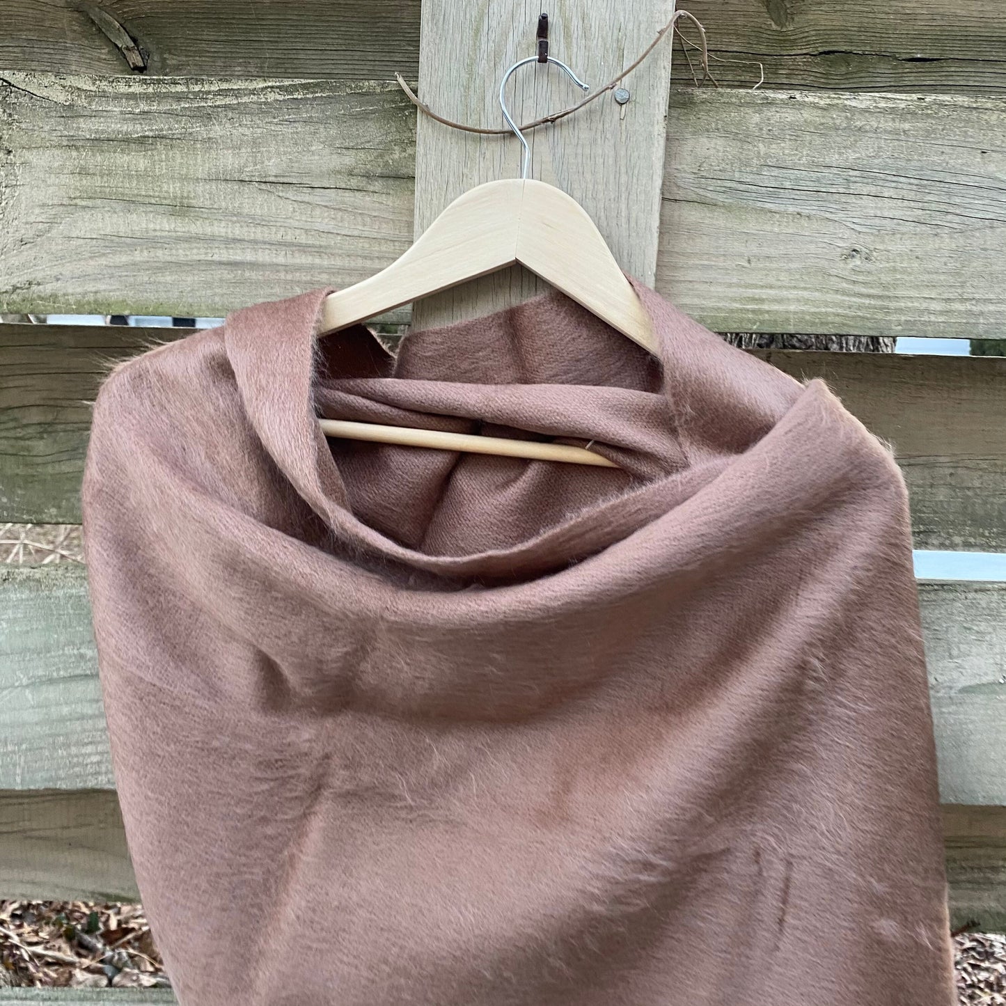 Alpaca Wool Shawl Fawn Brown | Ultra Soft Wool Wrap Mocha Brown| Small Batch Artisan Made Large Woven Scarf or Stole With Fringe |25inx70in