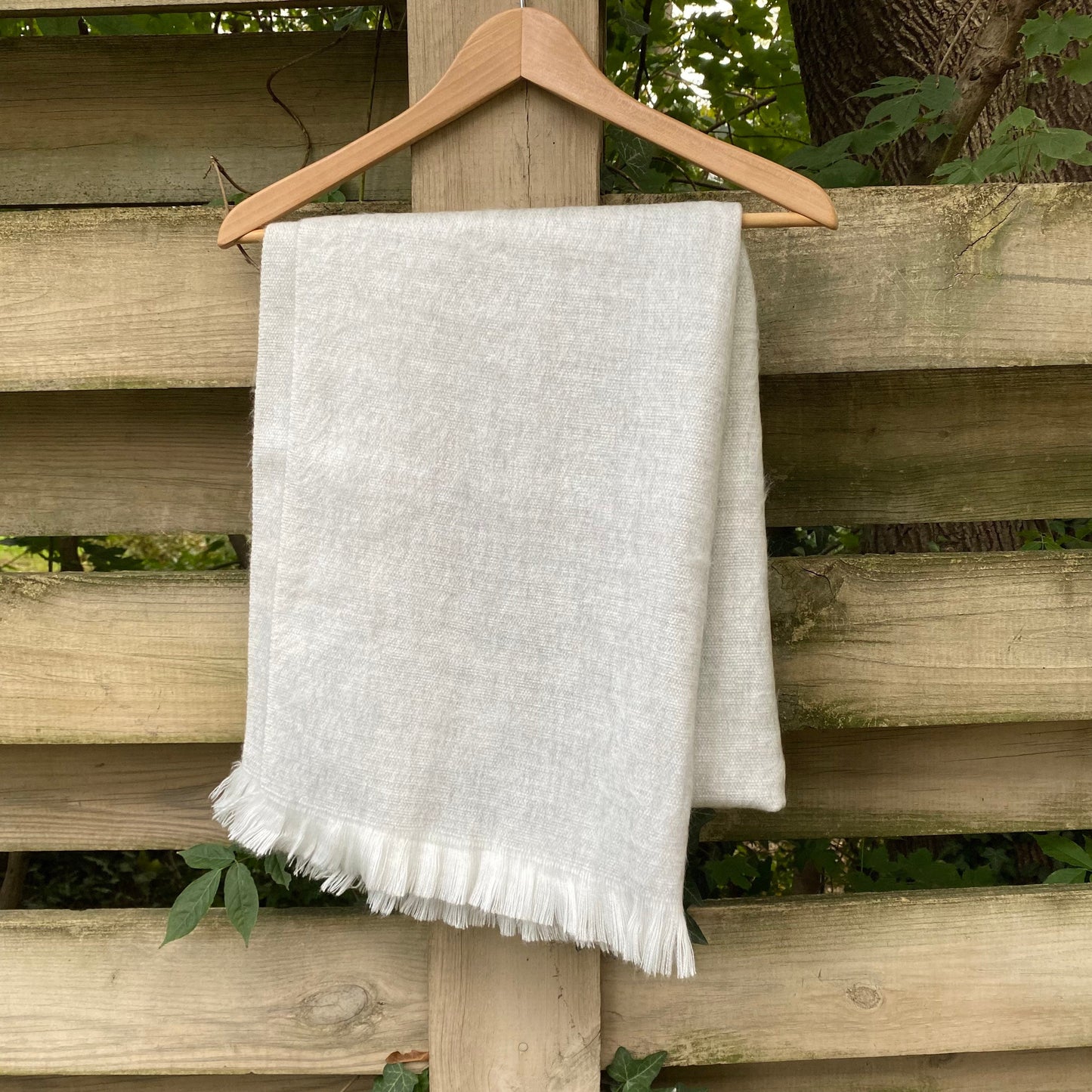 Alpaca Shawl Soft silver grey