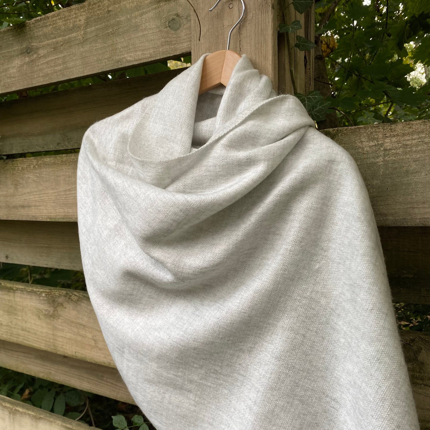 Alpaca Shawl Soft silver grey