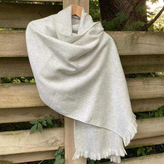 Alpaca Shawl Soft silver grey