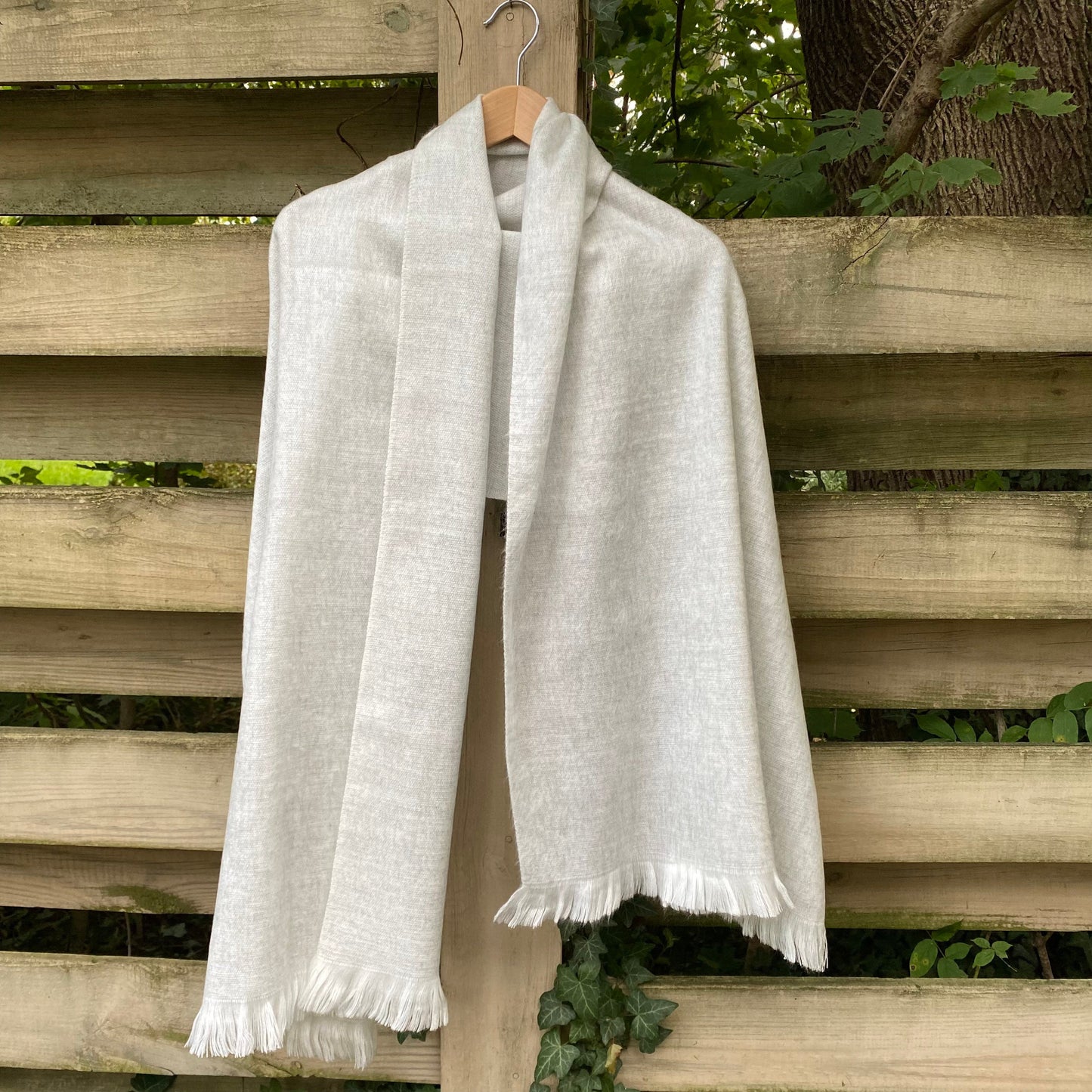 Alpaca Shawl Soft silver grey