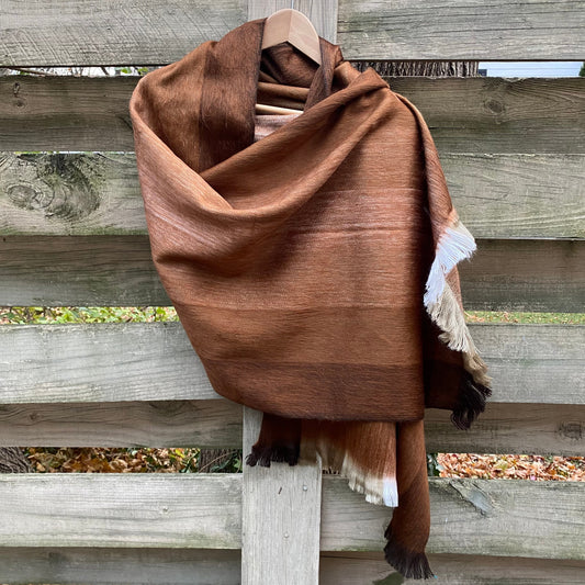 Alpaca Shawl Multicolor Golden Brown shades