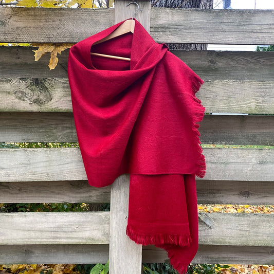 Alpaca Shawl Lipstick Red