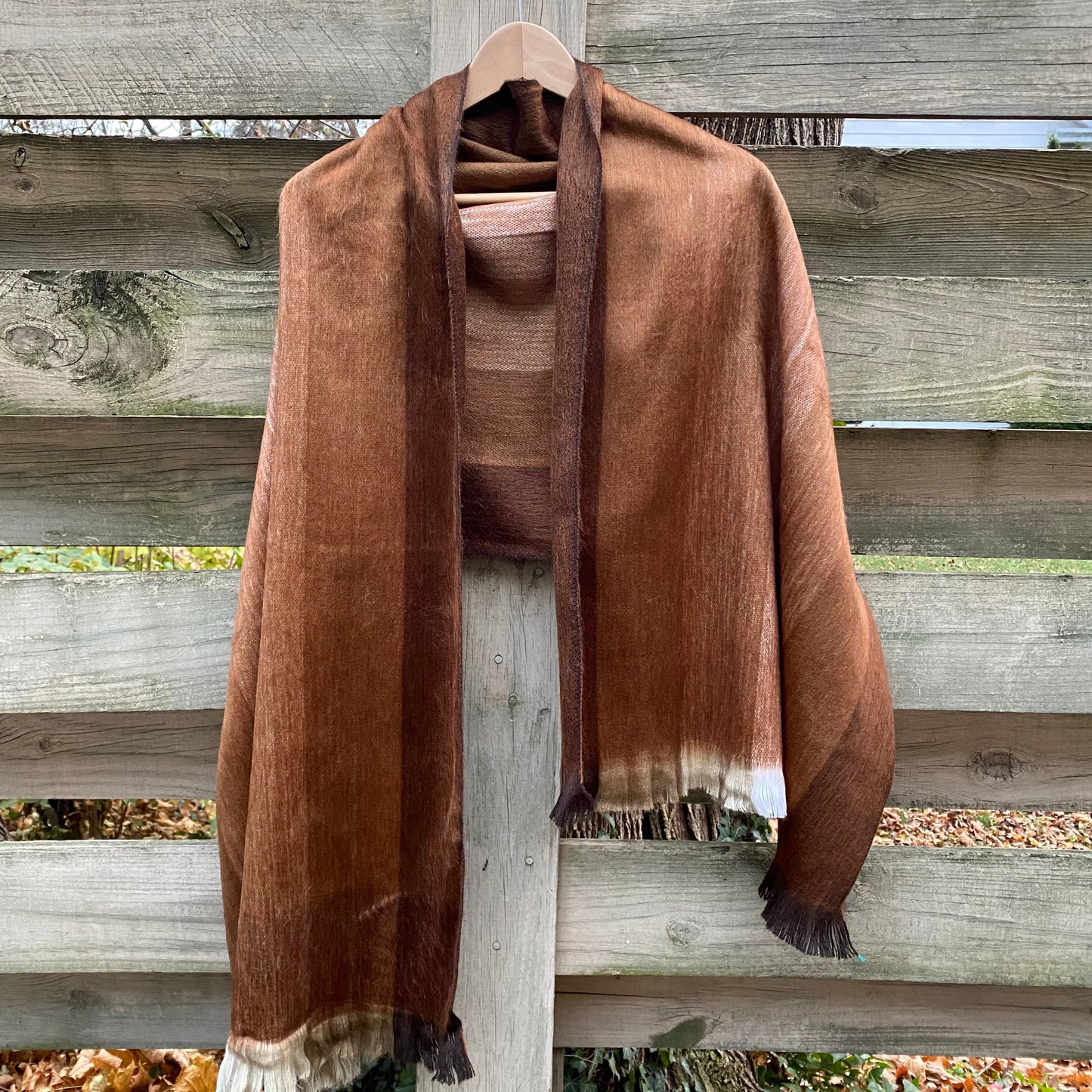 Alpaca Shawl Multicolor Golden Brown shades