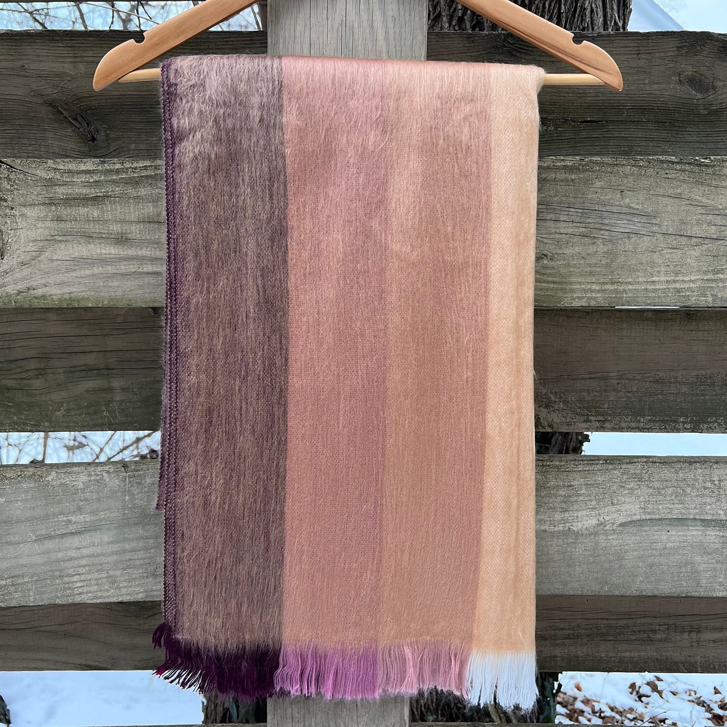 Alpaca Shawl Multicolor Rose and Peach shades