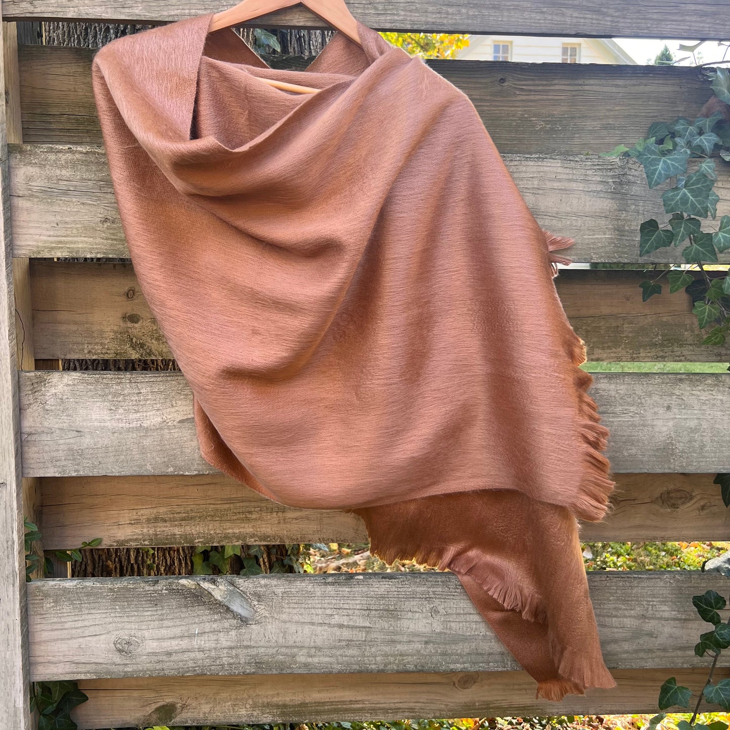 Alpaca Shawl Copper Brown