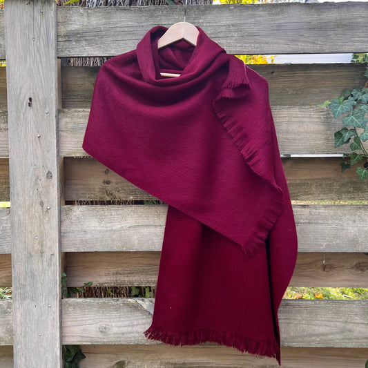 Alpaca Shawl Burgundy Red shawl scarf