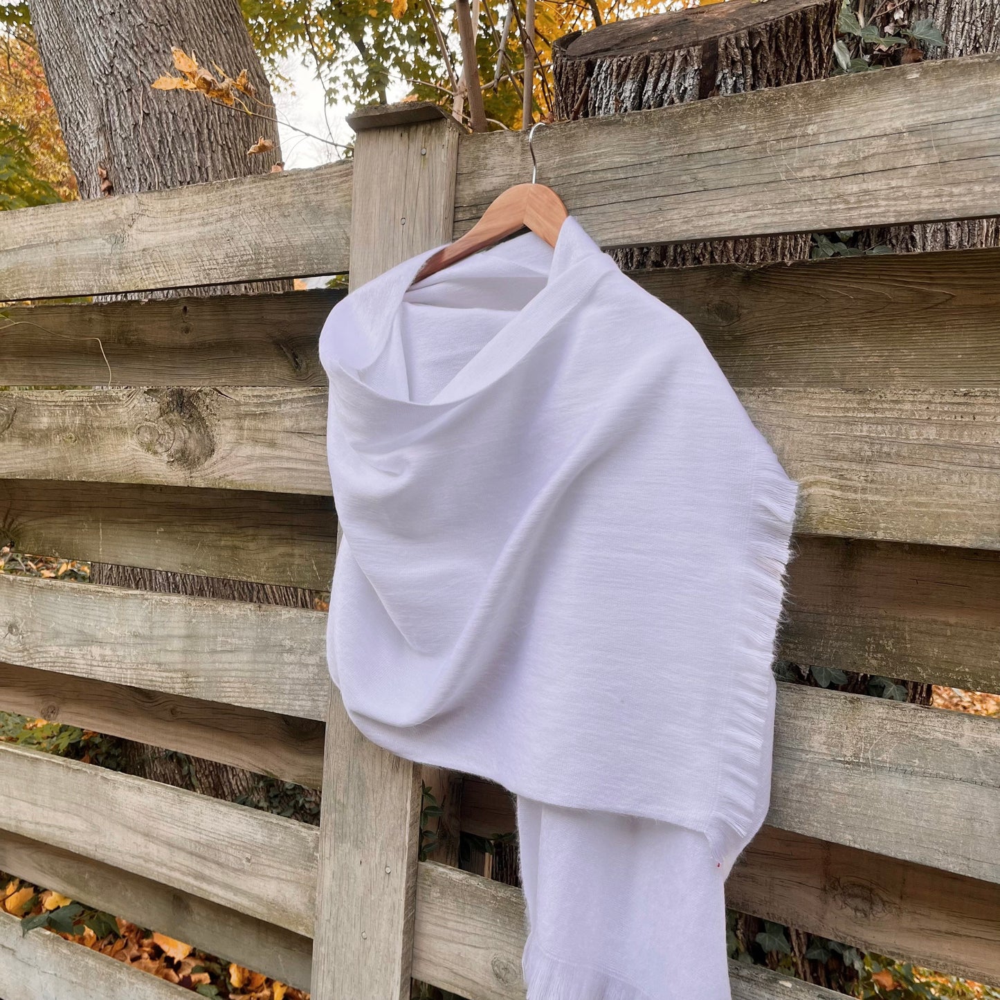 Alpaca Shawl Pure White perfect for Weddings