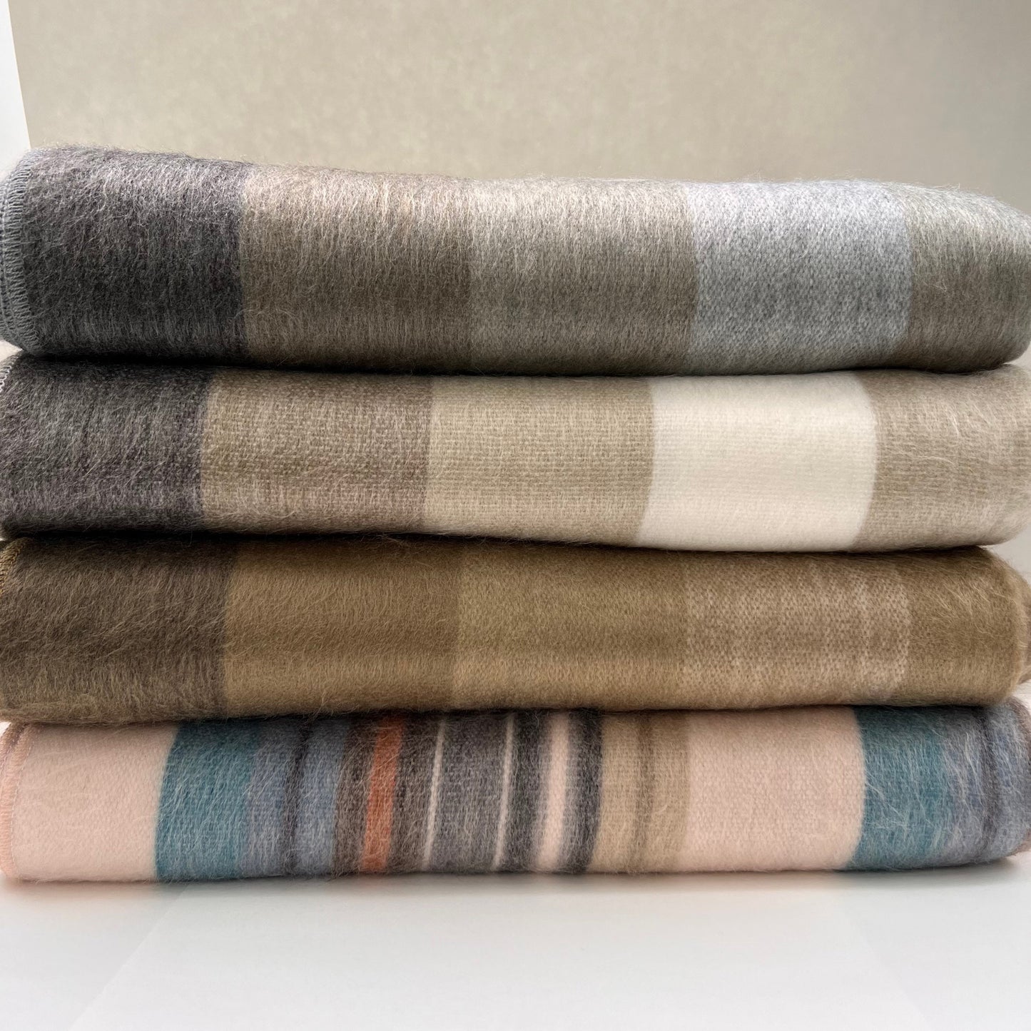 Alpaca Throw Grey Blanket with shades of brown multicolor design