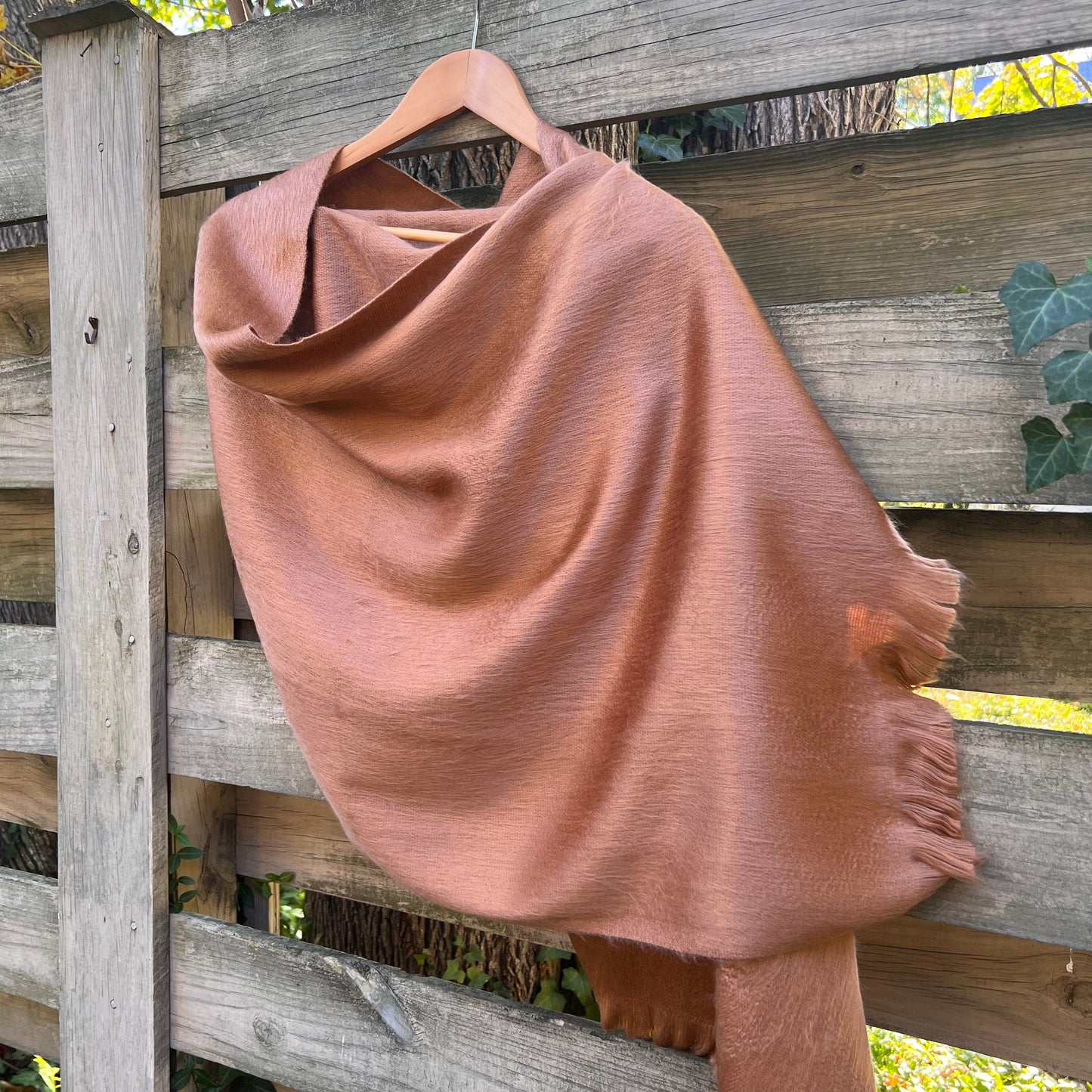 Alpaca Shawl Copper Brown