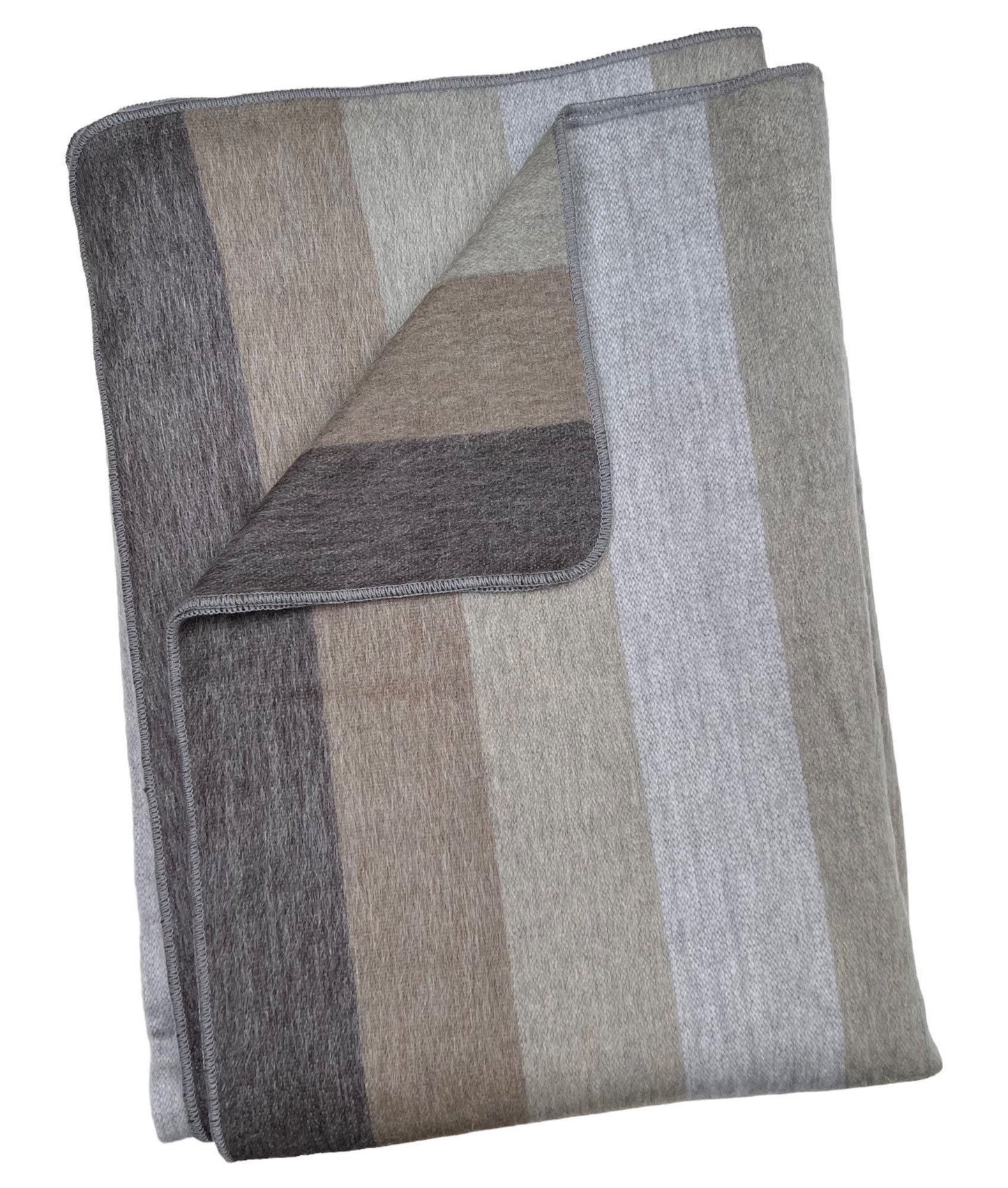 Alpaca Throw Grey Blanket with shades of brown multicolor design