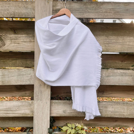 Alpaca Shawl Pure White perfect for Weddings