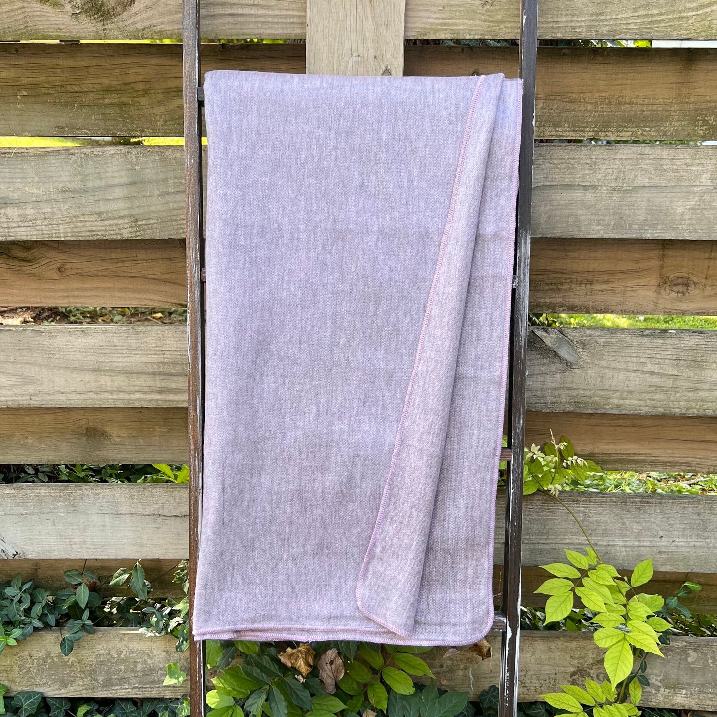 Alpaca Throw Blanket Pink Grey