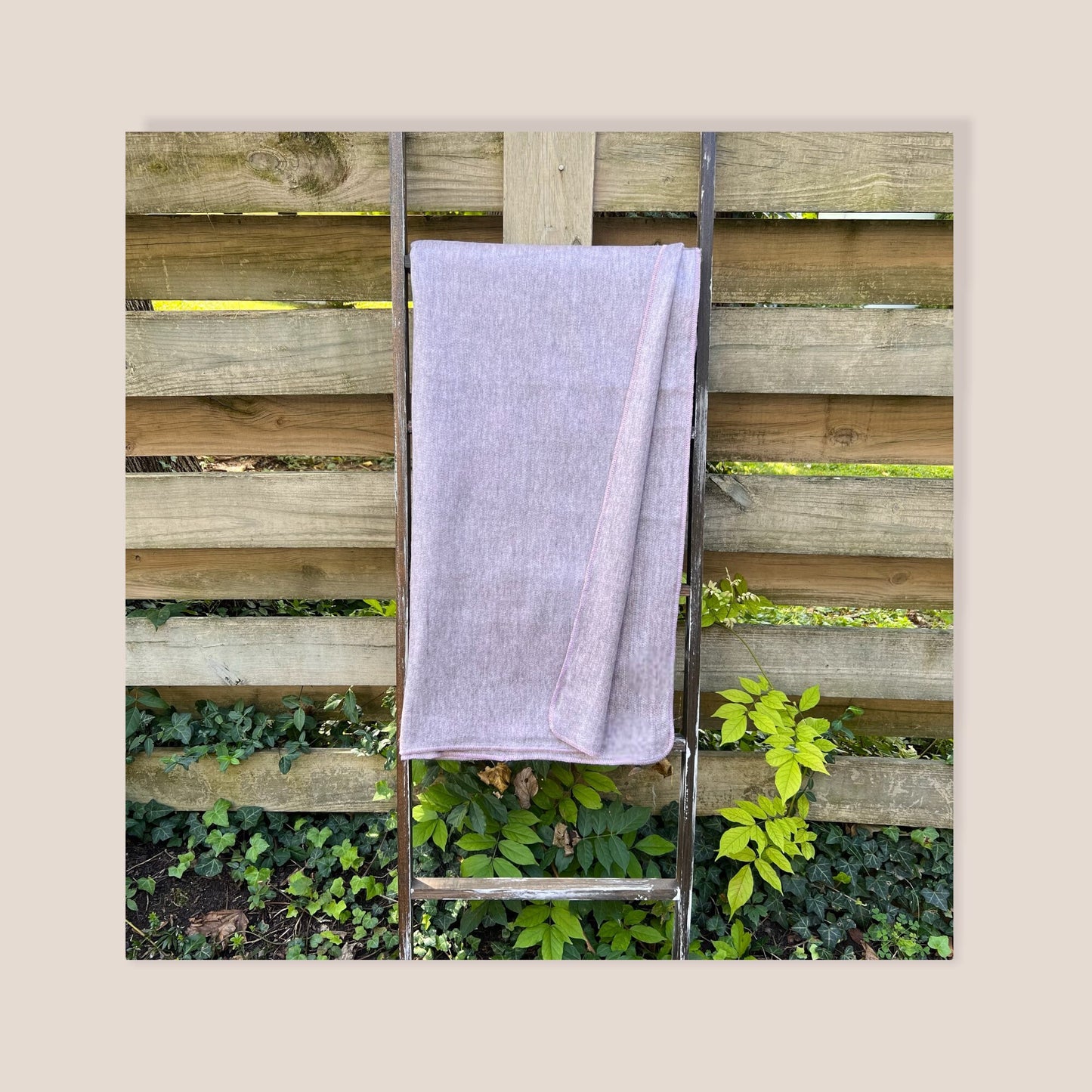 Alpaca Throw Blanket Pink Grey