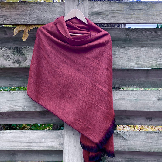 Alpaca Shawl Garnet red