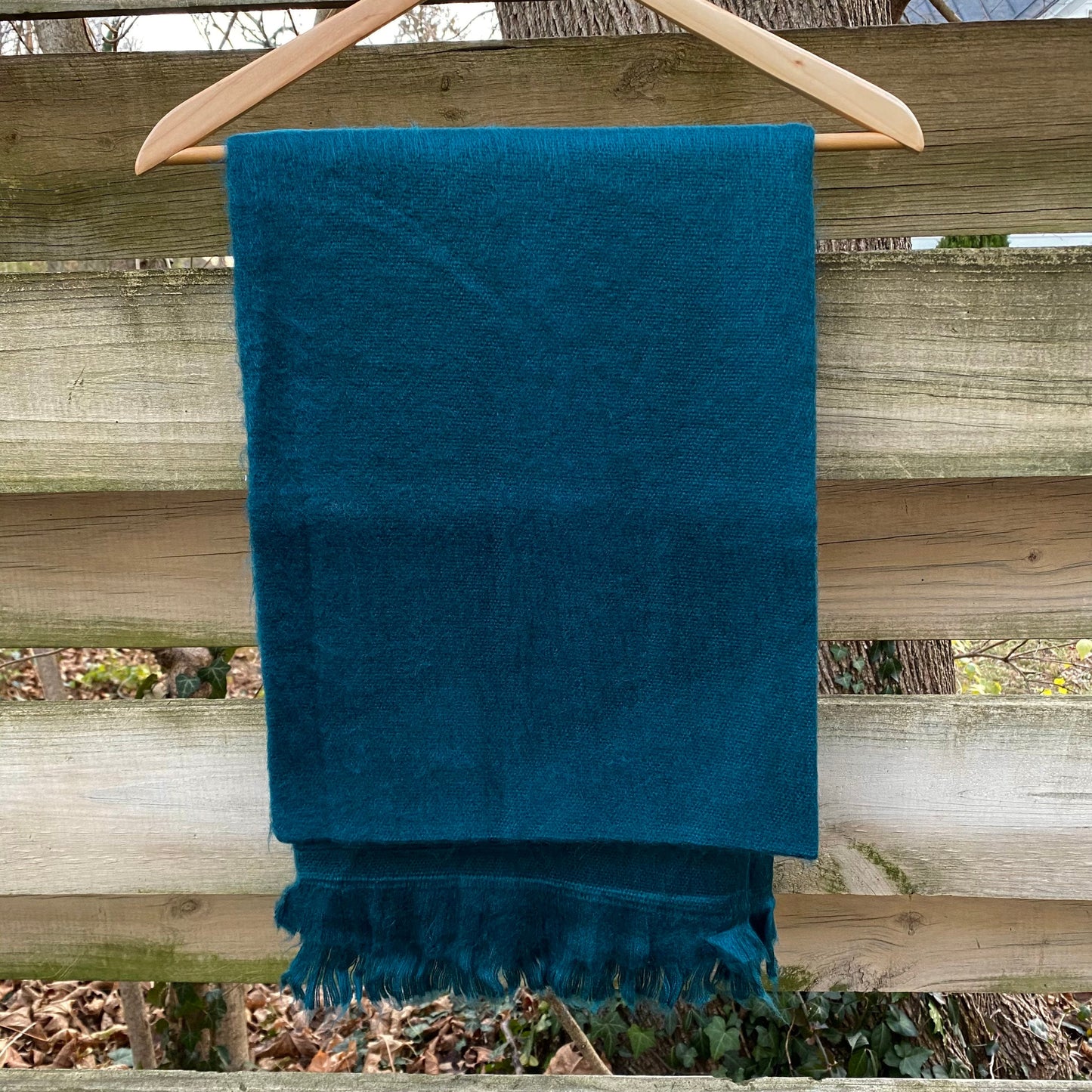 Alpaca Shawl Blue Peacock