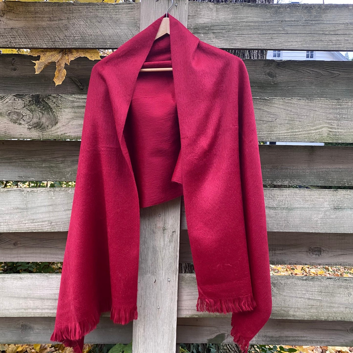 Alpaca Shawl Cherry Red