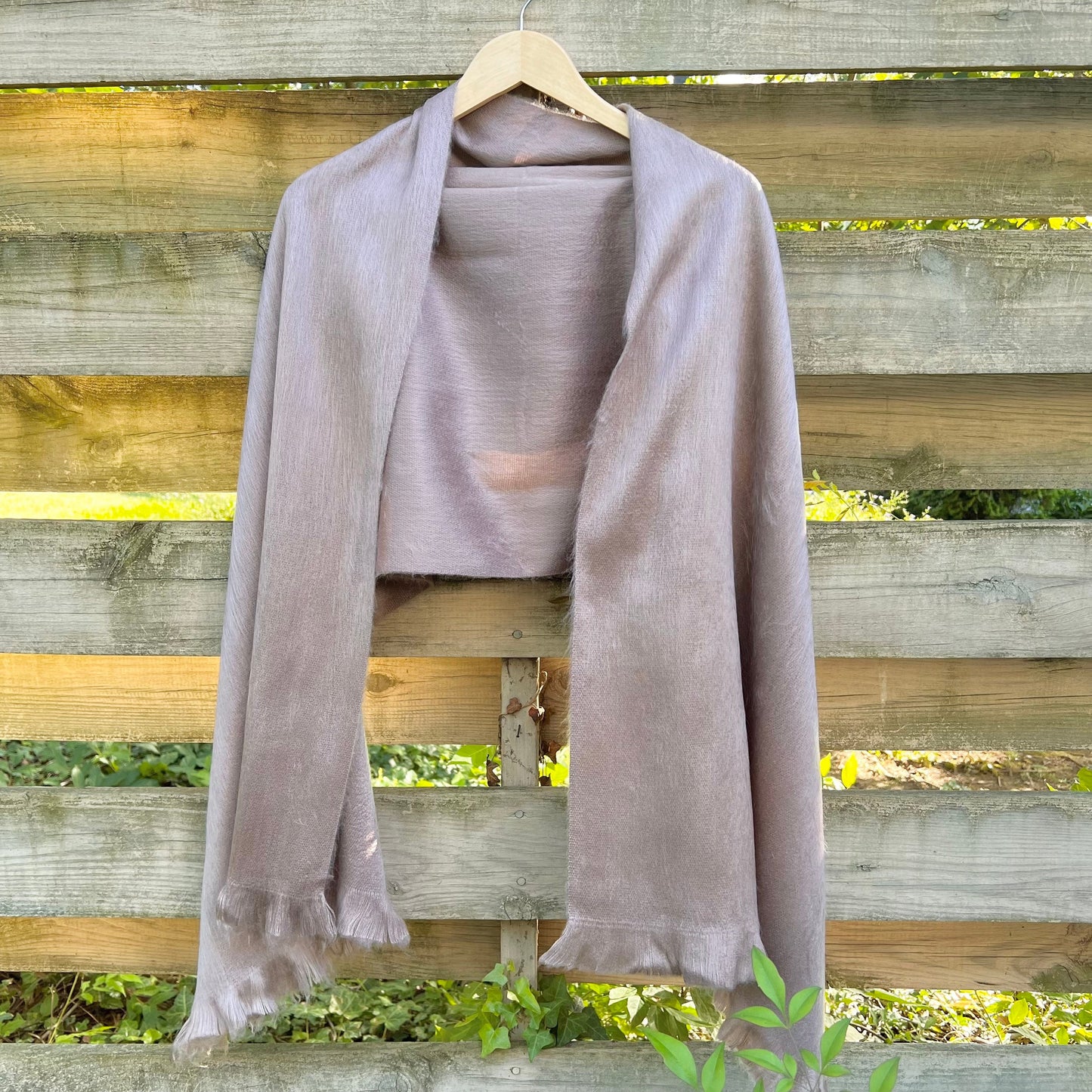 Alpaca Shawl Deep Taupe | Ultra Soft Wool Wrap | Small Batch Artisan Made Large Woven Scarf or Stole With Fringe | 25in x 70in