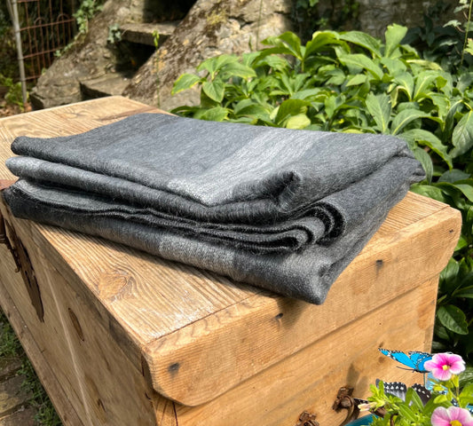 Alpaca Throw Blanket Charcoal and Grey shades   | blanket | wool blanket