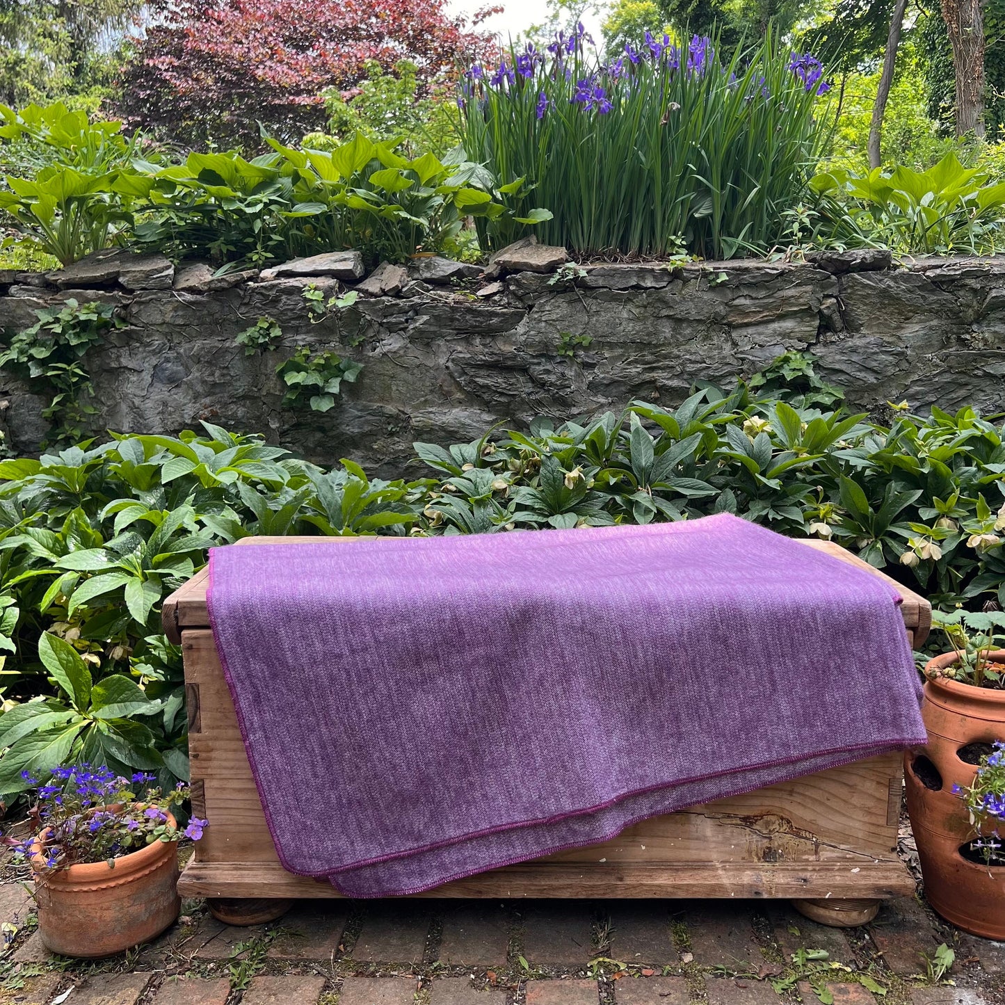 Alpaca Throw Blanket - Soft Purple - Luxury Wool Blanket - Home Decor