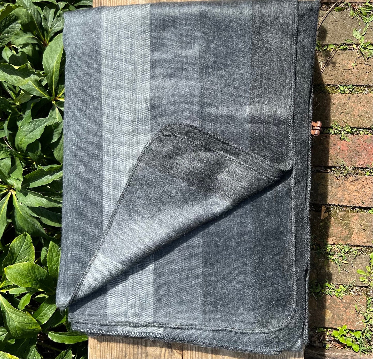 Alpaca Throw Blanket Charcoal and Grey shades   | blanket | wool blanket