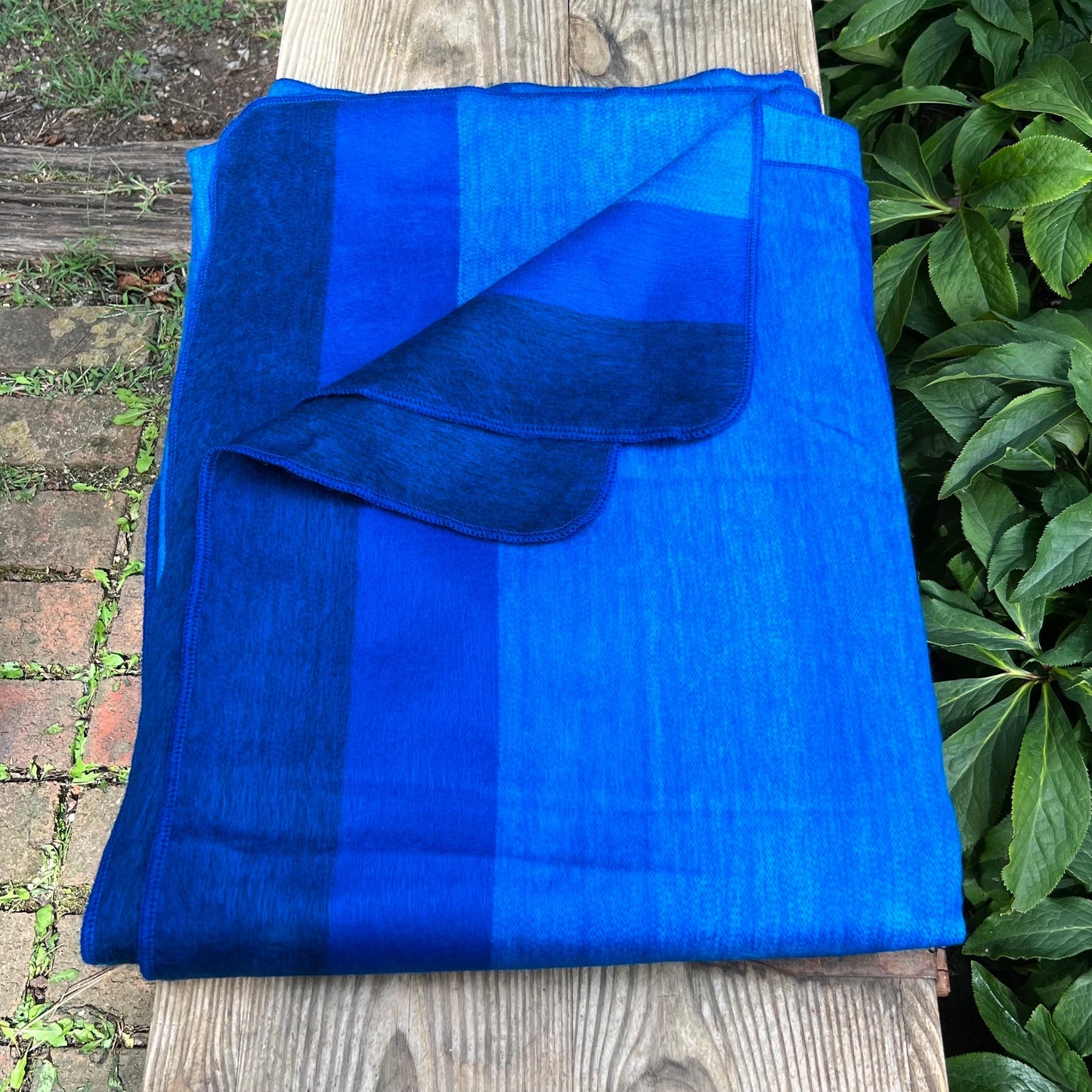 Alpaca Throw Blanket Blue saphire shades  - alpaca blanket