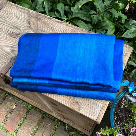 Alpaca Throw Blanket Blue saphire shades  - alpaca blanket