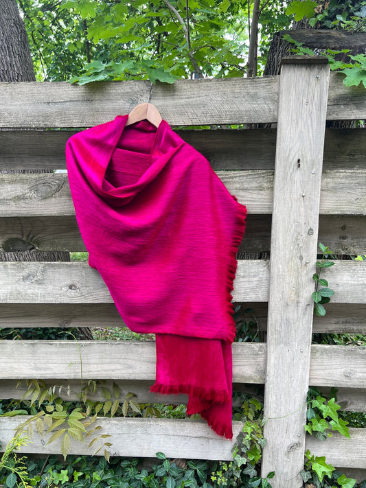 Alpaca Shawl Fucsia Red