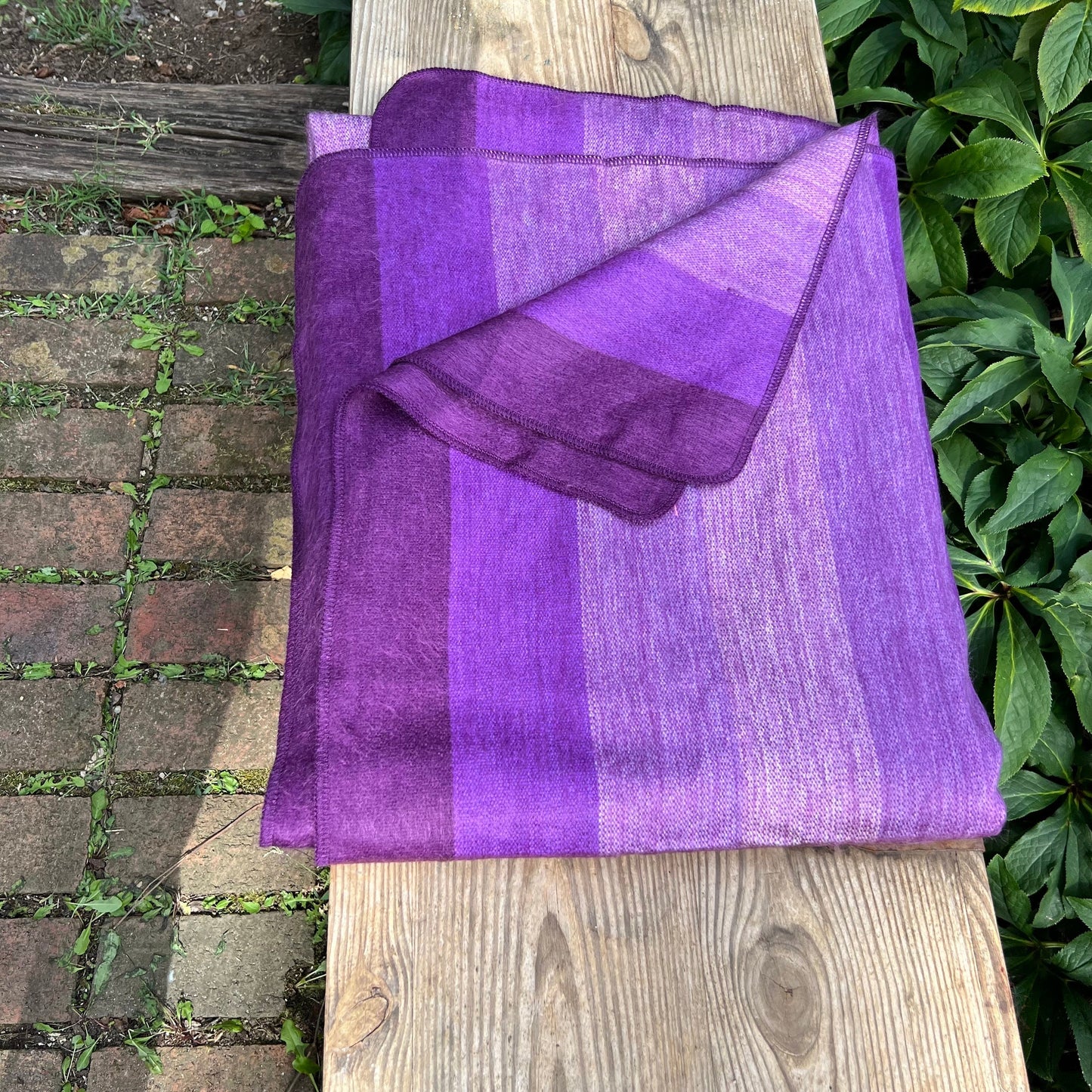 Alpaca Throw Blanket - Shades of Purple - Luxury Wool Blanket - Home Decor | 66in x 90in