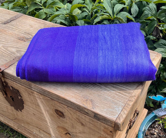 Alpaca Throw Blanket Bright Indigo shades - Luxury Wool Blanket - Home Decor