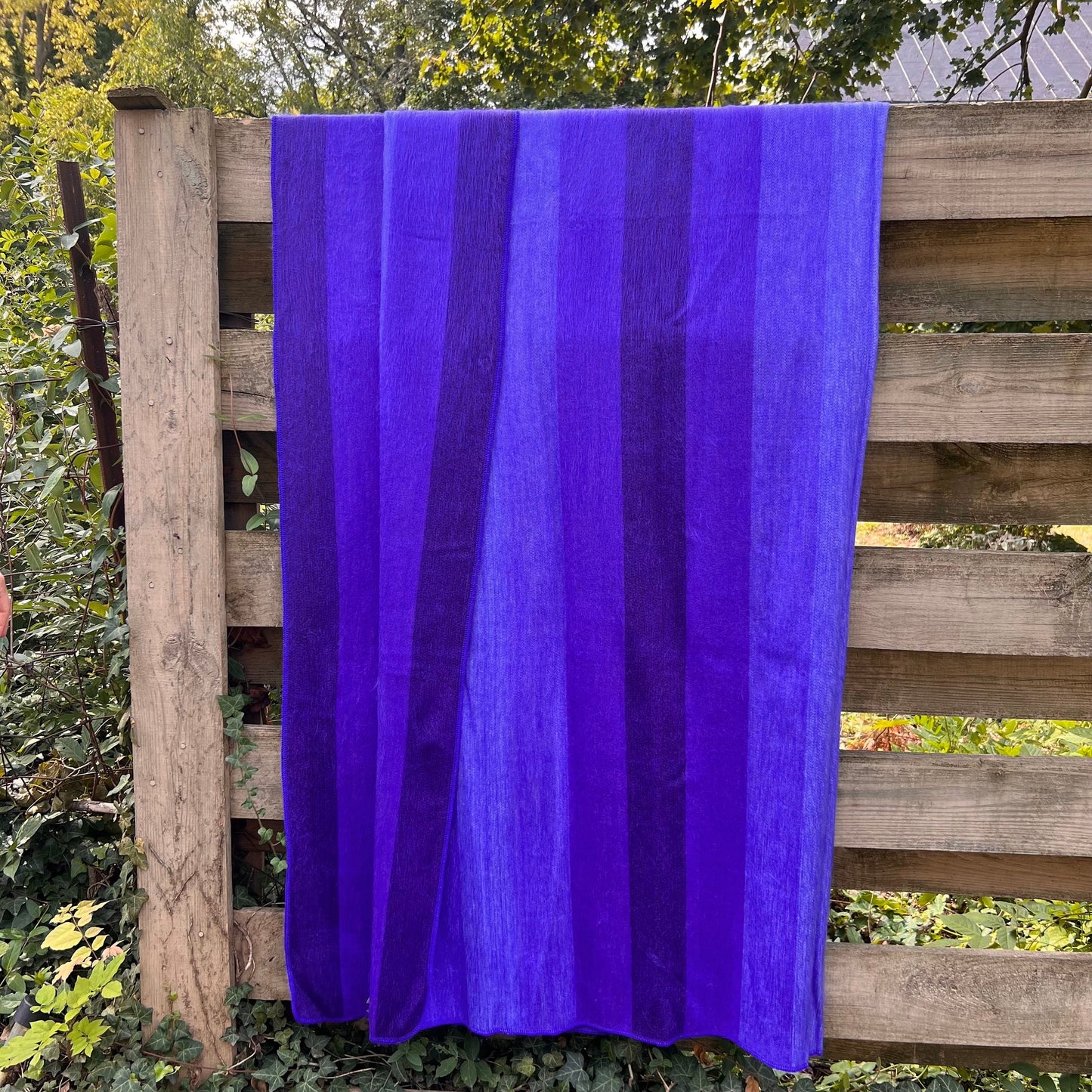 Alpaca Throw Blanket Bright Indigo shades - Luxury Wool Blanket - Home Decor