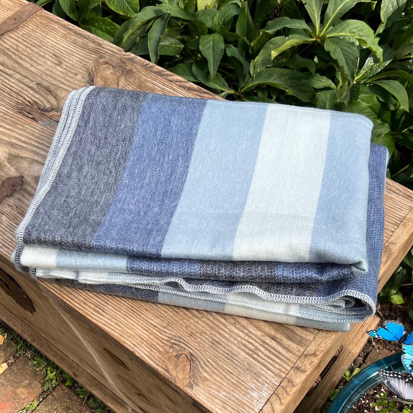 Alpaca Throw Blanket Medium Blue Shades- Baby Blue  | Luxury Wool Blanket | Home Decor | Alpaca Throw Blanket