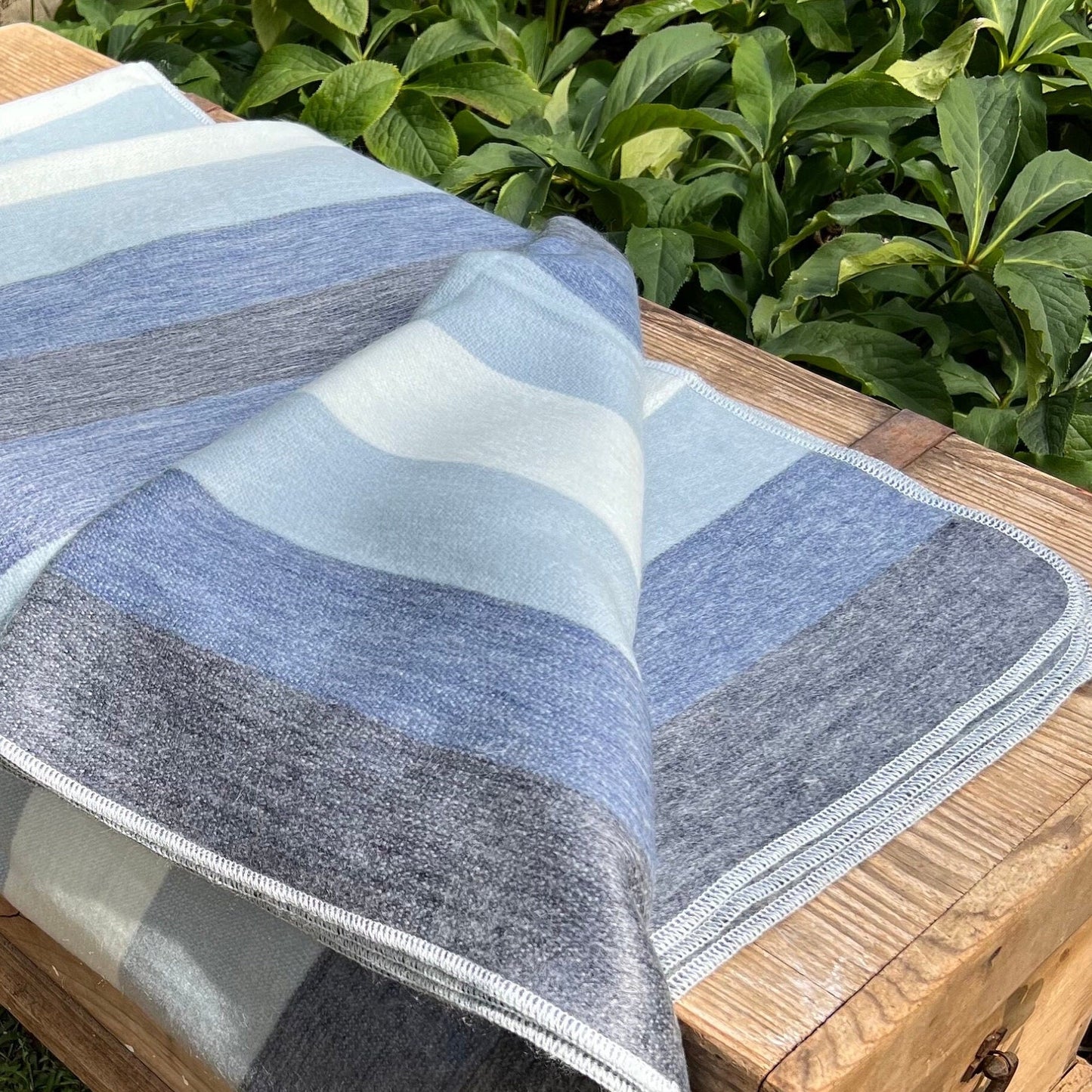 Alpaca Throw Blanket Medium Blue Shades- Baby Blue  | Luxury Wool Blanket | Home Decor | Alpaca Throw Blanket