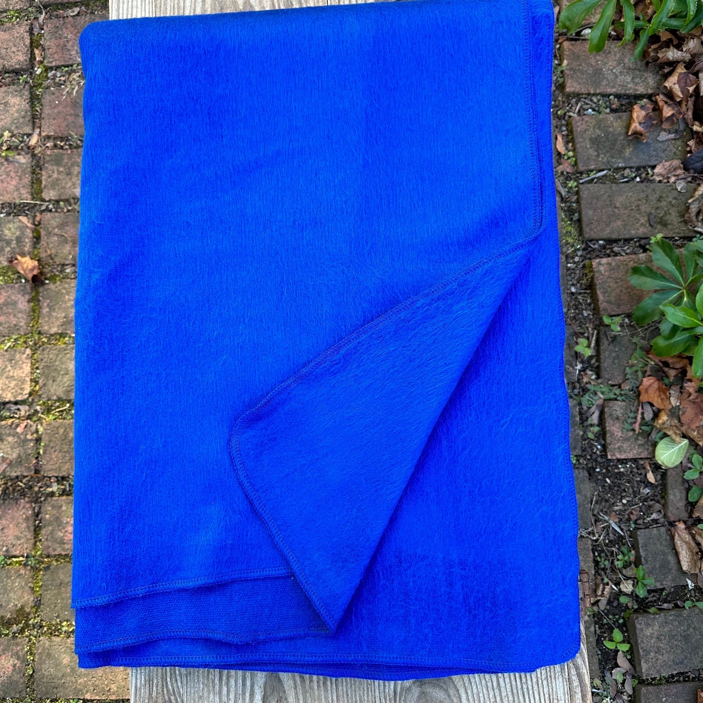 Alpaca Throw Blanket Royal blue