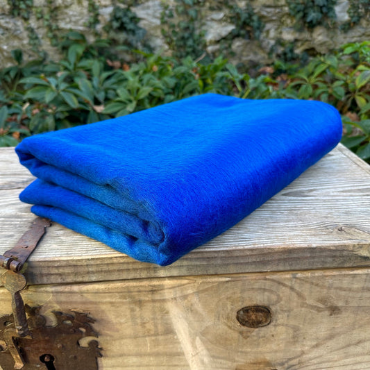 Alpaca Throw Blanket Royal blue